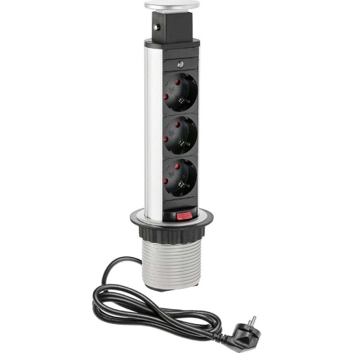 выдвижной блок розеток (3) серебро (301х85х60мм) купить в https://rmkmasterium.ru/