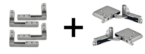 комлект фурнитуры на 1 фасад con bisagras хром (петли 2шт.+углы 4шт.) купить в https://rmkmasterium.ru/