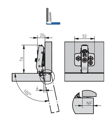 gtv петля накладная silento pro для алюминиевых рамок, без пружины, h=0, 3d купить в https://rmkmasterium.ru/