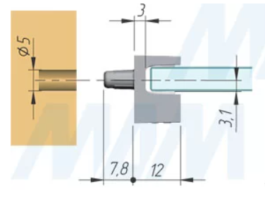 полкодержатель для стеклянных полок толщиной 5-6 мм,со штоком. хром купить в https://rmkmasterium.ru/