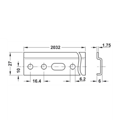 шина для навесов 2032 мм,насечки 26 мм купить в https://rmkmasterium.ru/