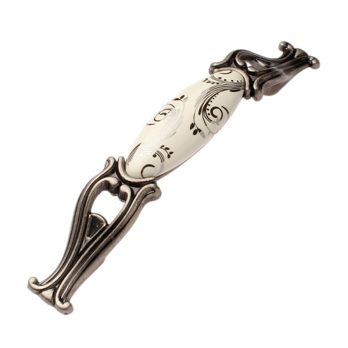 ручка скоба plata 96мм. серебро с керамикой купить в https://rmkmasterium.ru/