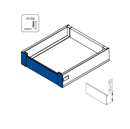 передняя панель для внутреннего ящика h-86 axis pro н110  l-1200, антрацит купить в https://rmkmasterium.ru/