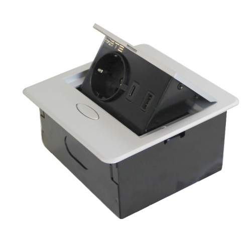 встраиваемый удлинитель 1 гнездо 1 usb c кабелем серый купить в https://rmkmasterium.ru/