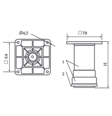 опора квадрат 3-50.22 сатен  н120 -135 (уп. 30 шт.) купить в https://rmkmasterium.ru/