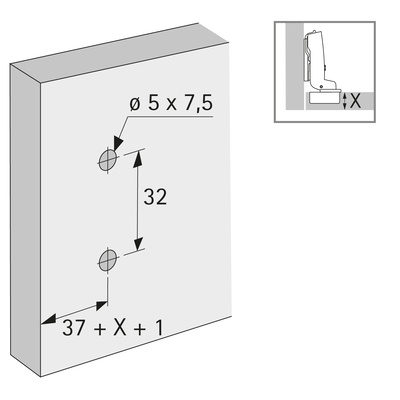 крестообразная монтажная планка для петли sensys, дистанция 3,0 мм с винтами тонкими, с эксцентриком купить в https://rmkmasterium.ru/