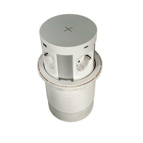 выдвижной блок розеток вертикаль pop up elite 4розетки,бесп.зарядка 2usb-a+2usb-c,d=120 белый купить в https://rmkmasterium.ru/