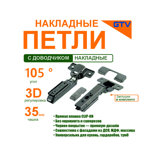 петля накладная solid pro c доводчиком 3d регулировка прямая планка clip-on цвет чёрный купить в https://rmkmasterium.ru/