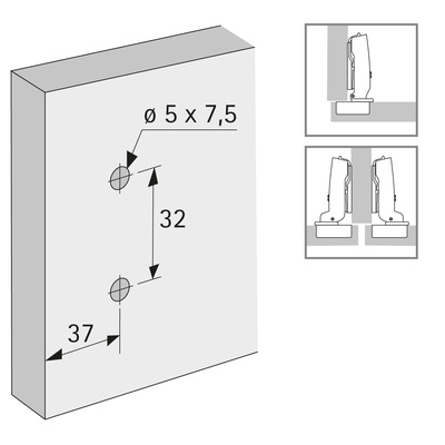 крестообразная монтажная планка для петли sensys, дистанция 3,0 мм с винтами тонкими, с эксцентриком купить в https://rmkmasterium.ru/